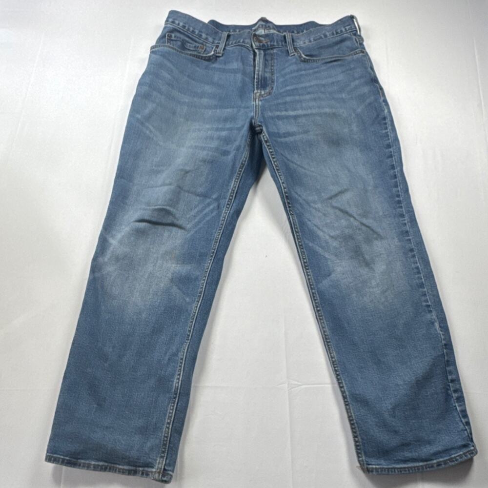 Old Navy Loose Straight Blue Denim Jeans Button Zip 5-Pocket Mens